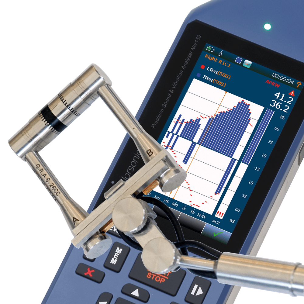 Norsonic Nor150 sound analyser for sound intensity measurements